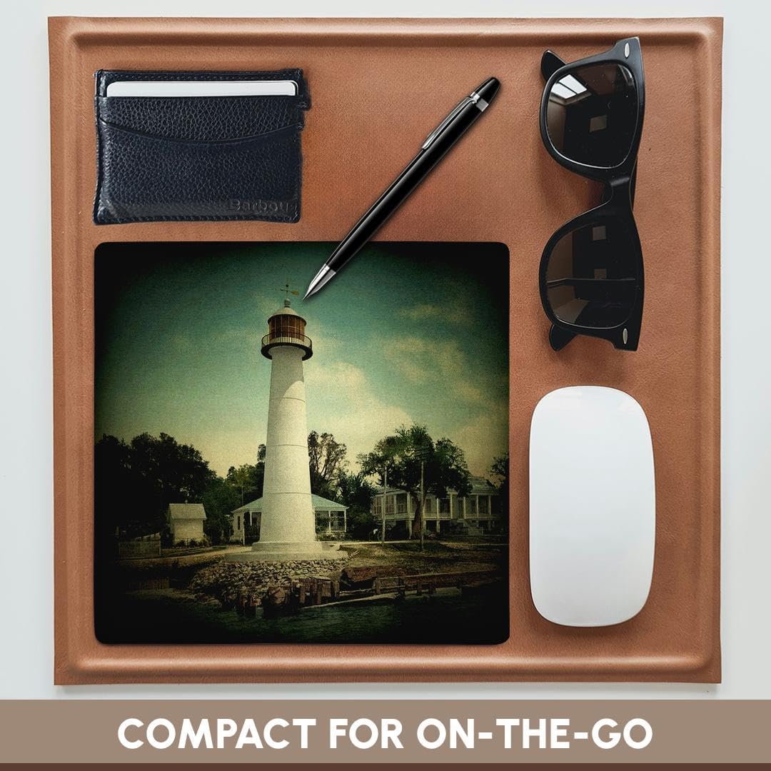 3dRose LLC 8 X 8 X 0.25 Inches Vintage 1901 Biloxi Lighthouse Spotlight Mouse Pad (mp_26382_1)