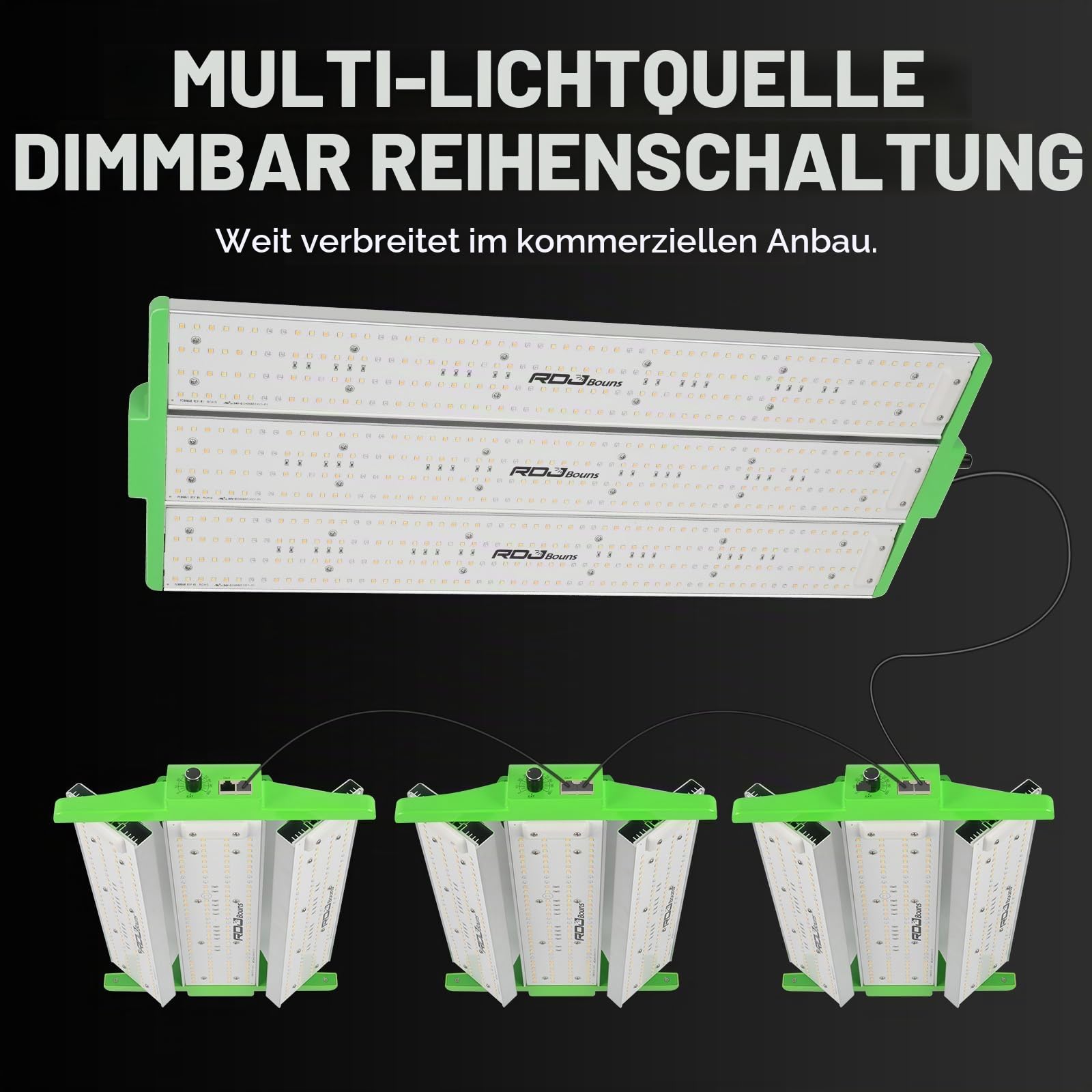 RDJ Bouns 240W LED Grow Lampe mit UV-IR, einstellbarem Panelwinkel, 2,9 umol/J, 0–100-Dimmer, Daisy Chain, vollständiges Spektrum, ideal für 60x90, 90x90cm Zelte