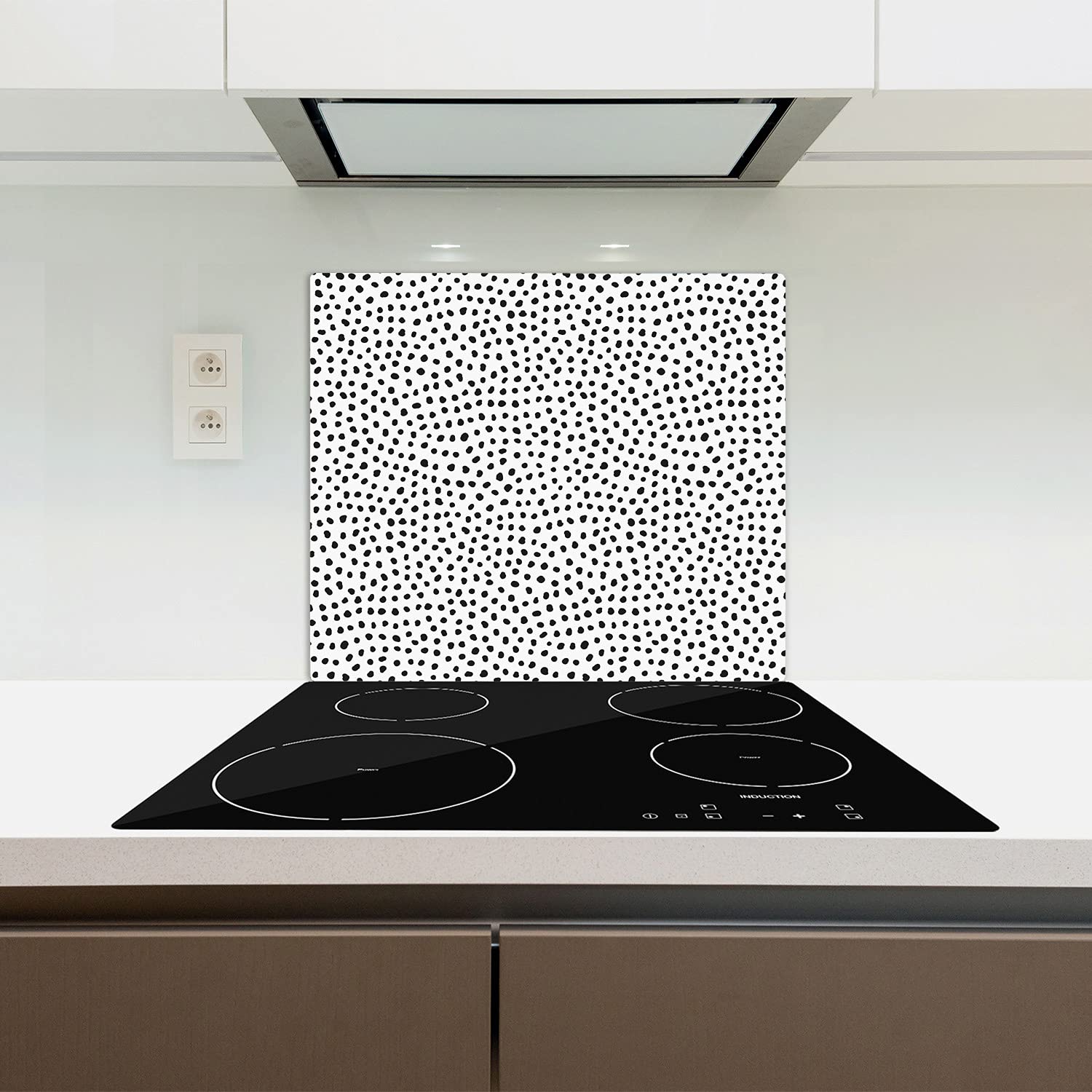 Coloray Planche À Découper Protection Plaque 80x52 cm Verre Trempé Induction Cuisson Tapis de Découpe - Carrés d'or modernes minimalistes