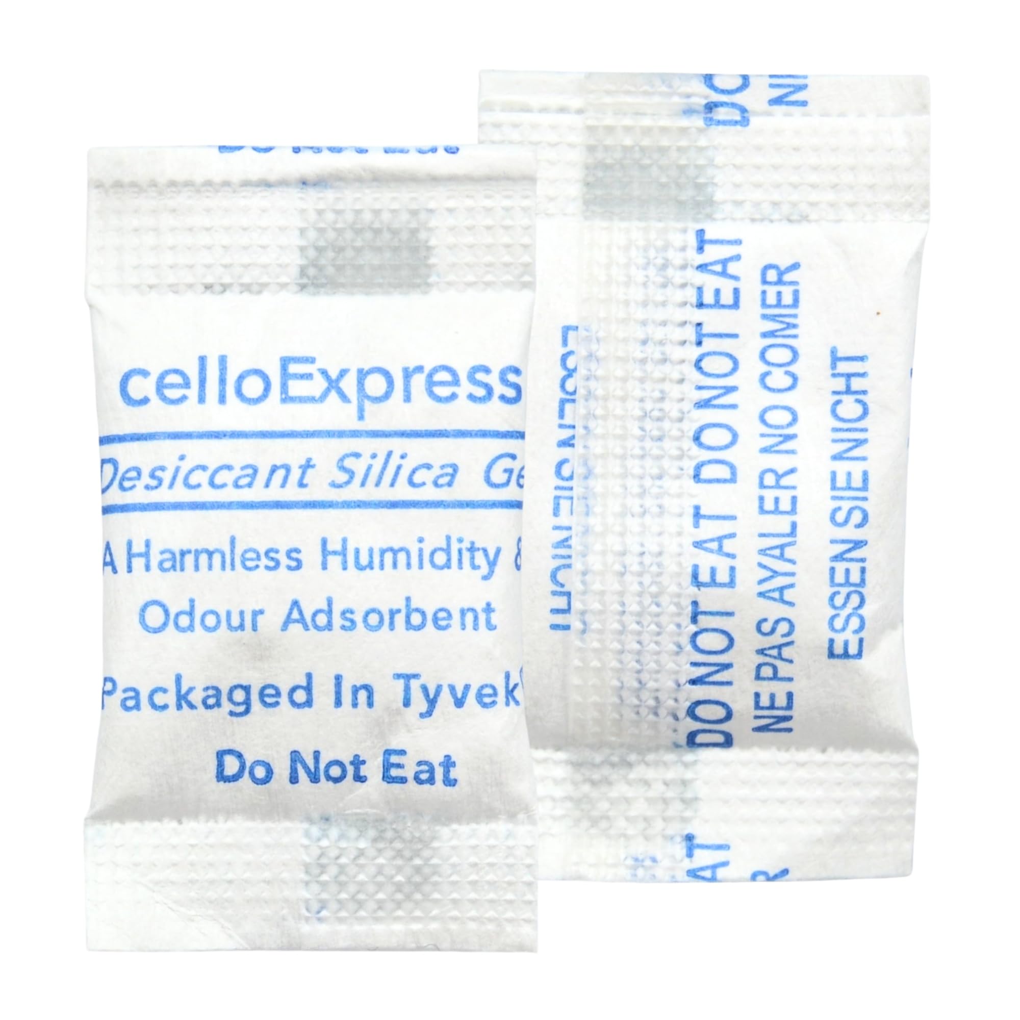celloexpress 0.5g Silica Gel Pouches - Pack of 100 - Total Gel Weight 50g - Silica Gel in Tyvek Fabric Sachets (0.5g, 100)