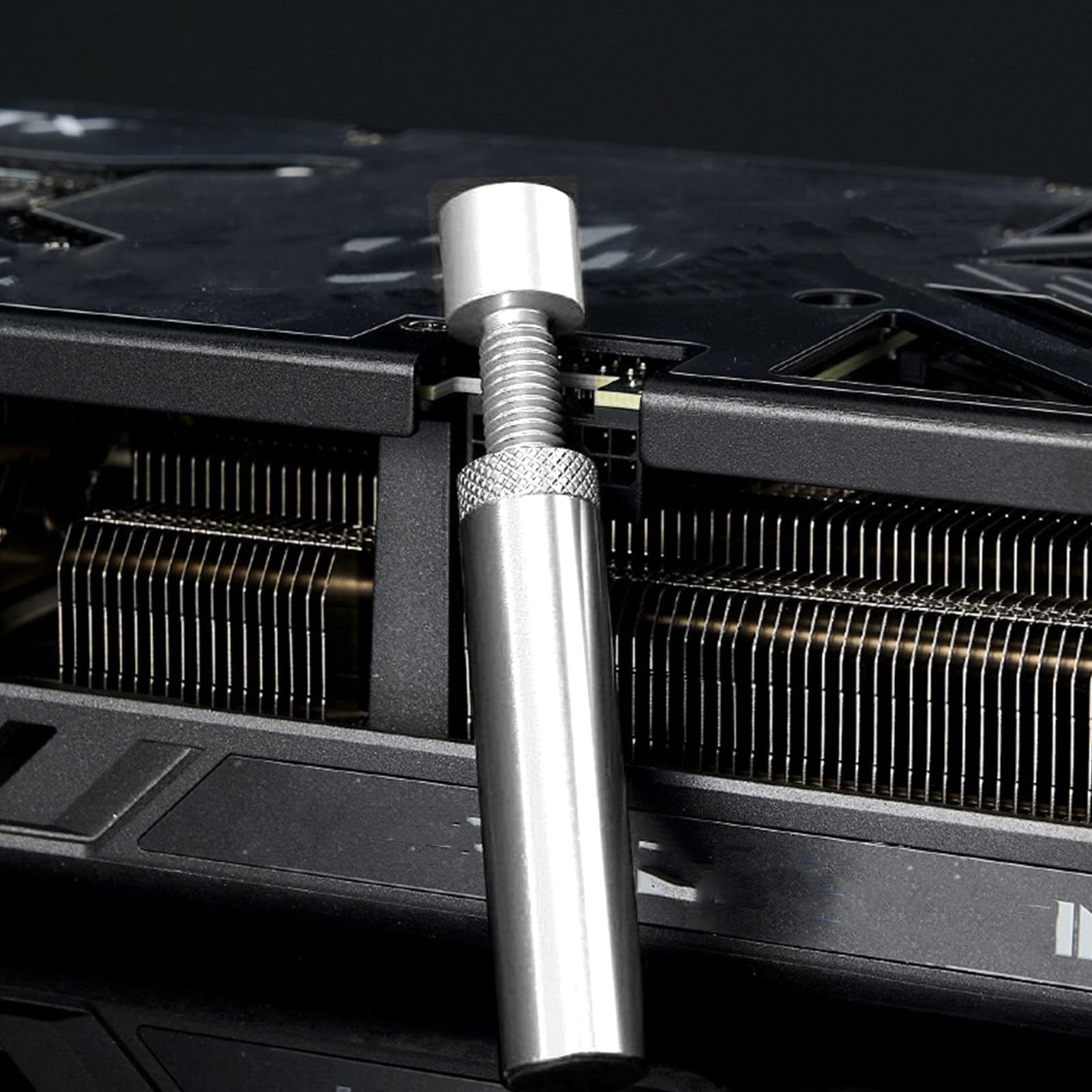 Luqeeg Staffa Di Supporto Antisag Per GPU - Regolabile In Altezza (74-120mm) - Base Magnetica - Lega Di Alluminio - 4