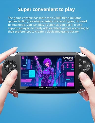 Miniatura 3 de Consola de juegos retro con pantalla de 4.3 pulgadas, sistema de juegos portátil de mano con doble joystick con más de 2000 juegos, conexión de TV,