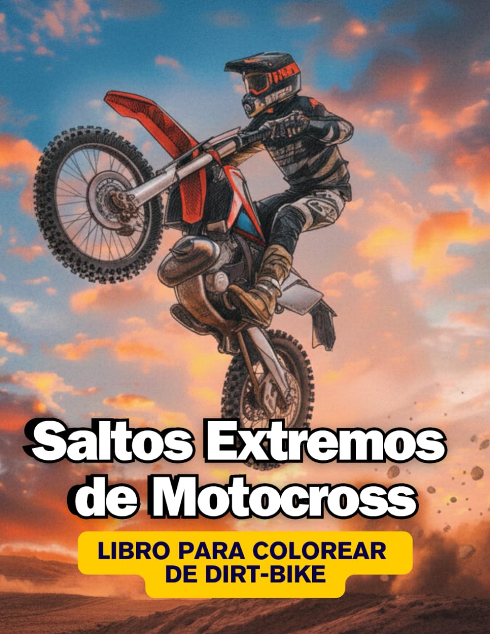 Saltos Extremos de Motocross: Libro para Colorear de Dirt-Bike: Acrobacias y freestyle para niños, jóvenes y Adultos fans de las carreras