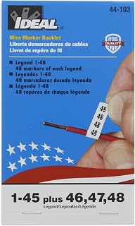 IDEAL ELECTRICAL 44-103 Wire Marker Booklet, Asst 1-48, 10 Each
