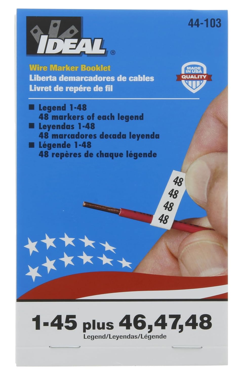Ideal Electrical 44-103 Wire Marker Booklet, Asst 1-48, 10 Each