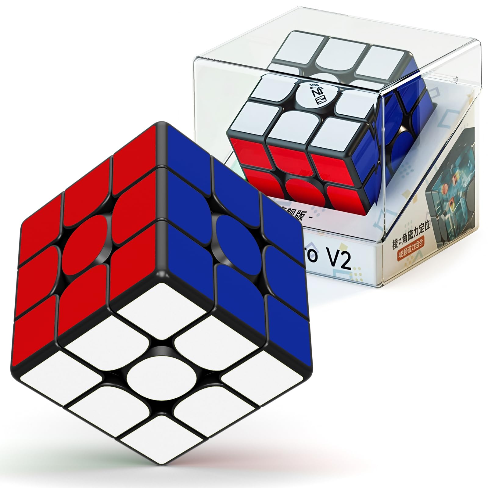 ROXENDA 3x3x3 Magnetic Speed Cube, 56 mm3D Puzzle Magic Cube, Adjustable Tension