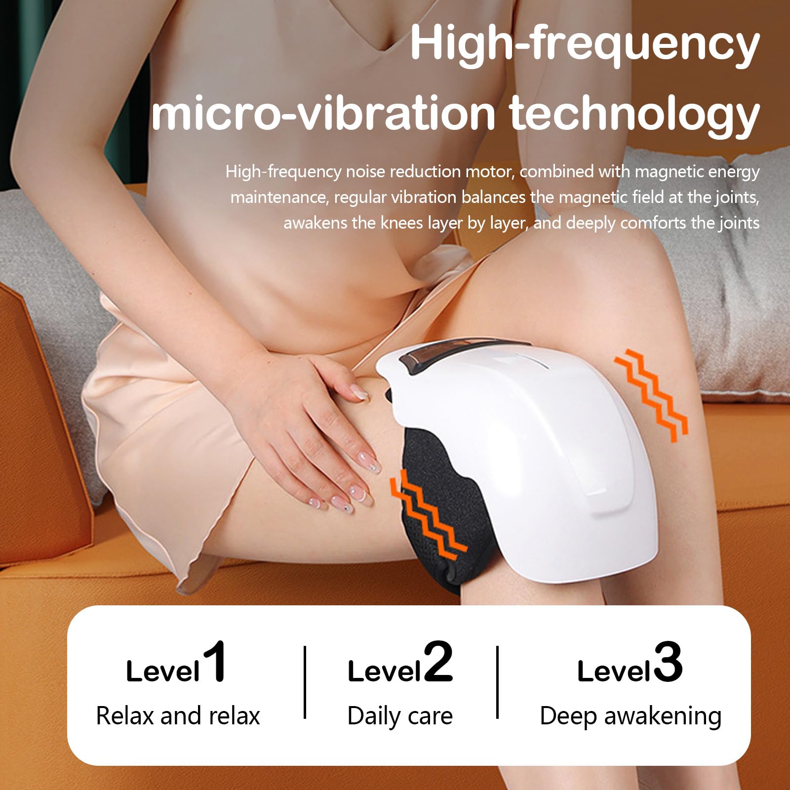Massaggiatore per Ginocchio Senza Fili Ricaricabile con 3 Riscaldamento e Vibrazione, Wireless per Artrite, Gonfiore, Lesioni Muscolari