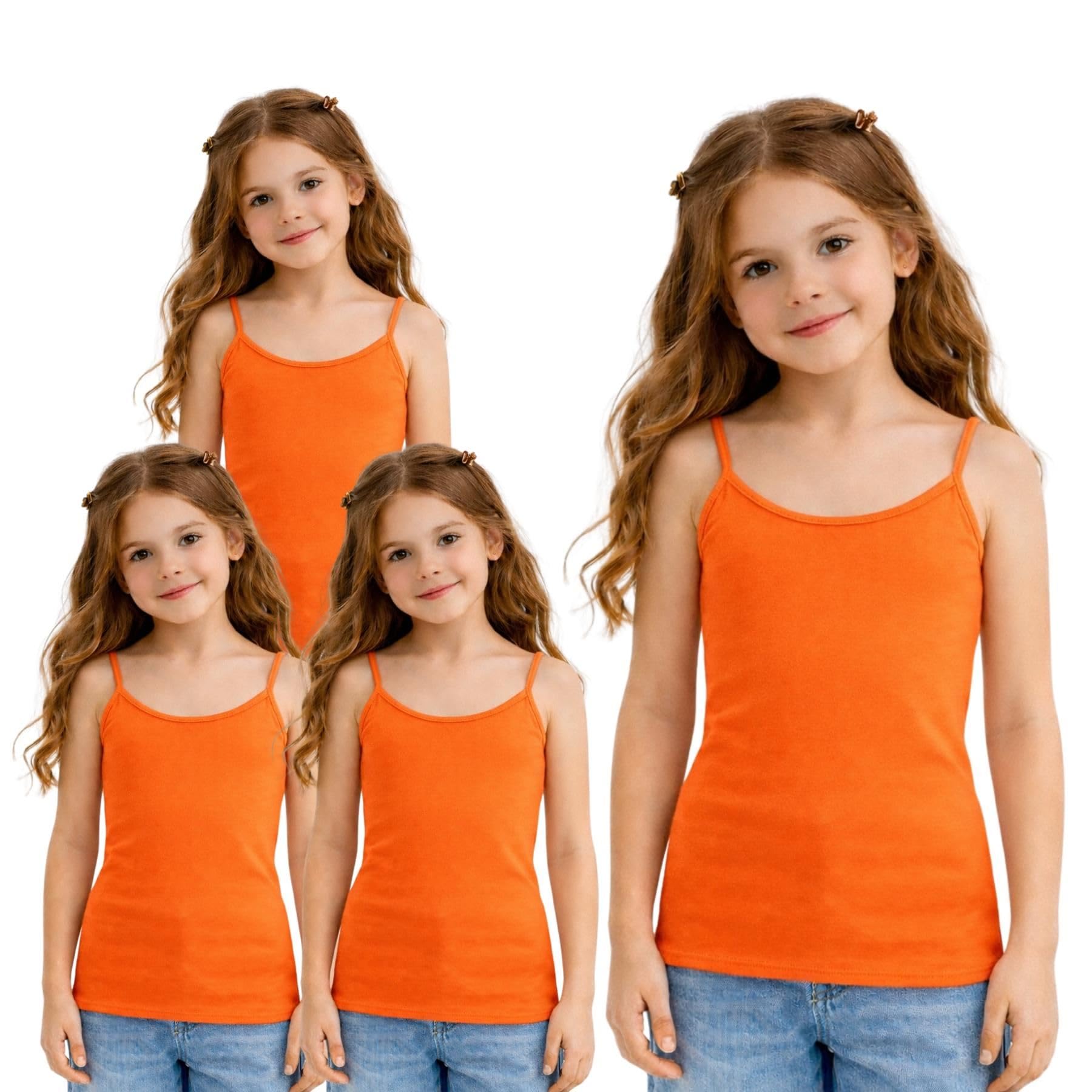 Paquete de 4 camisetas sin mangas para niñas, tirantes delgados, chaleco liso, camisola ligera de entrenamiento, camisetas de verano, ropa de niñas de 5 a 13 años