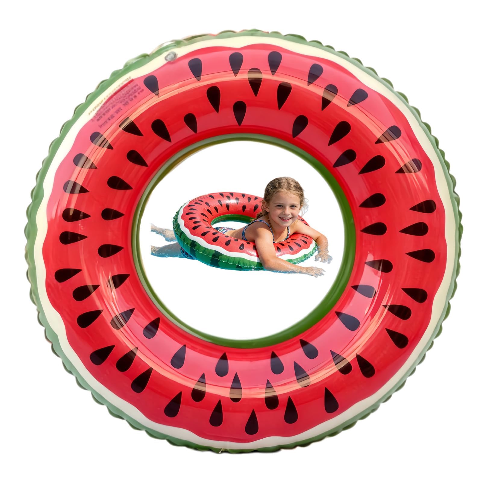 NIFTYY Swimming Rings for Kids Adults – Watermelon Swim Tube, Inflatable Pool Floats, Rubber Ring for Swimming, Beach & Pool Party Supplies (70# Children)