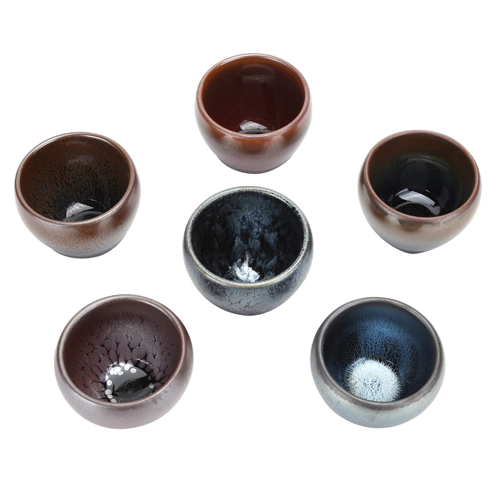 SEAFRONT Flambed Glazed Ceramic Tea Cups, 6 Szt (sześciokolorowy kubek)