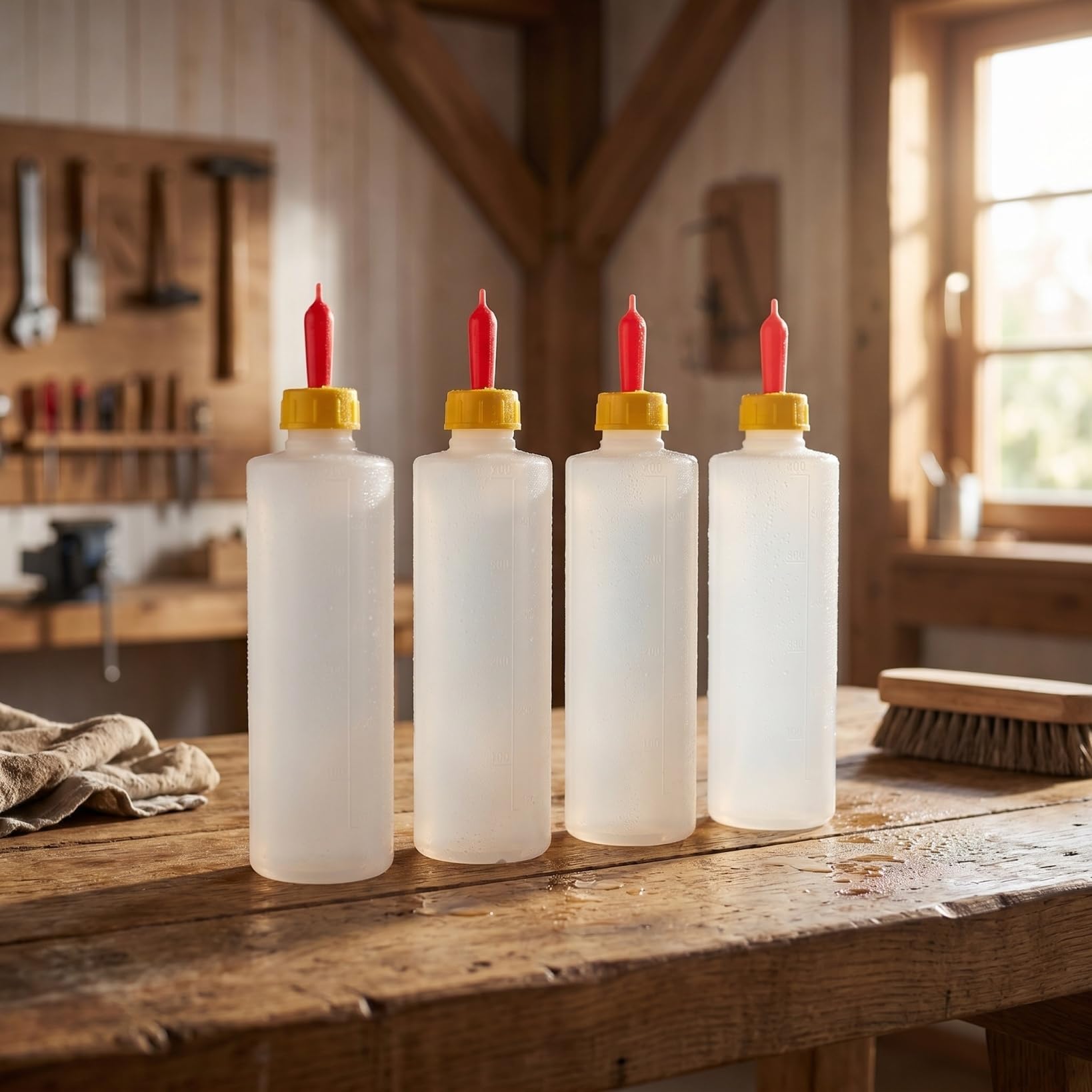 Cabilock 4 Stücke Lamm Milchflasche, 400ml Aufzuchtflasche mit 4 Milch Trinken Nippel, Stillflasche für Lämmer Ziegen und Kälber, Tierfütterung Flasche für Neugeborene Nutztiere