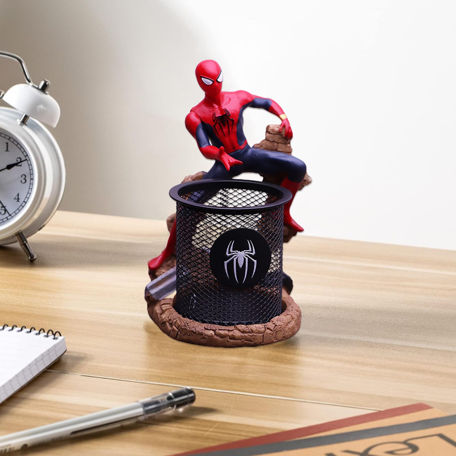Statue in resina, portapenne per personaggi, decorazione da scrivania, multifunzionale, decorazione da ufficio, idea regalo per captain Spider-Man (stile 5)
