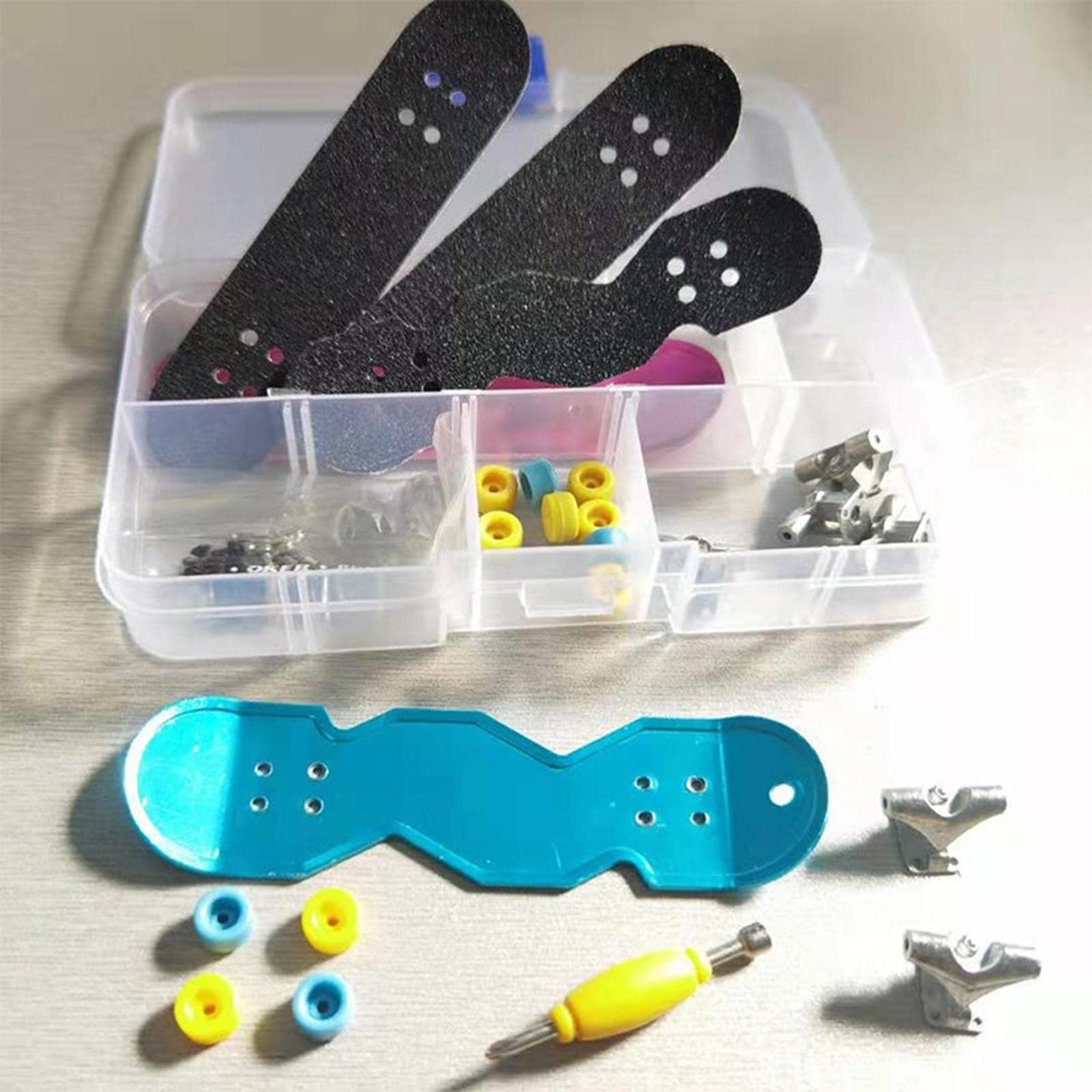 3 Pezzi Skating Board Set Fingerboard Gioco Sportivo Tavola Accessori Lega Portatile Adatto per Regalo Bambini Adulti Gioco Tavolo