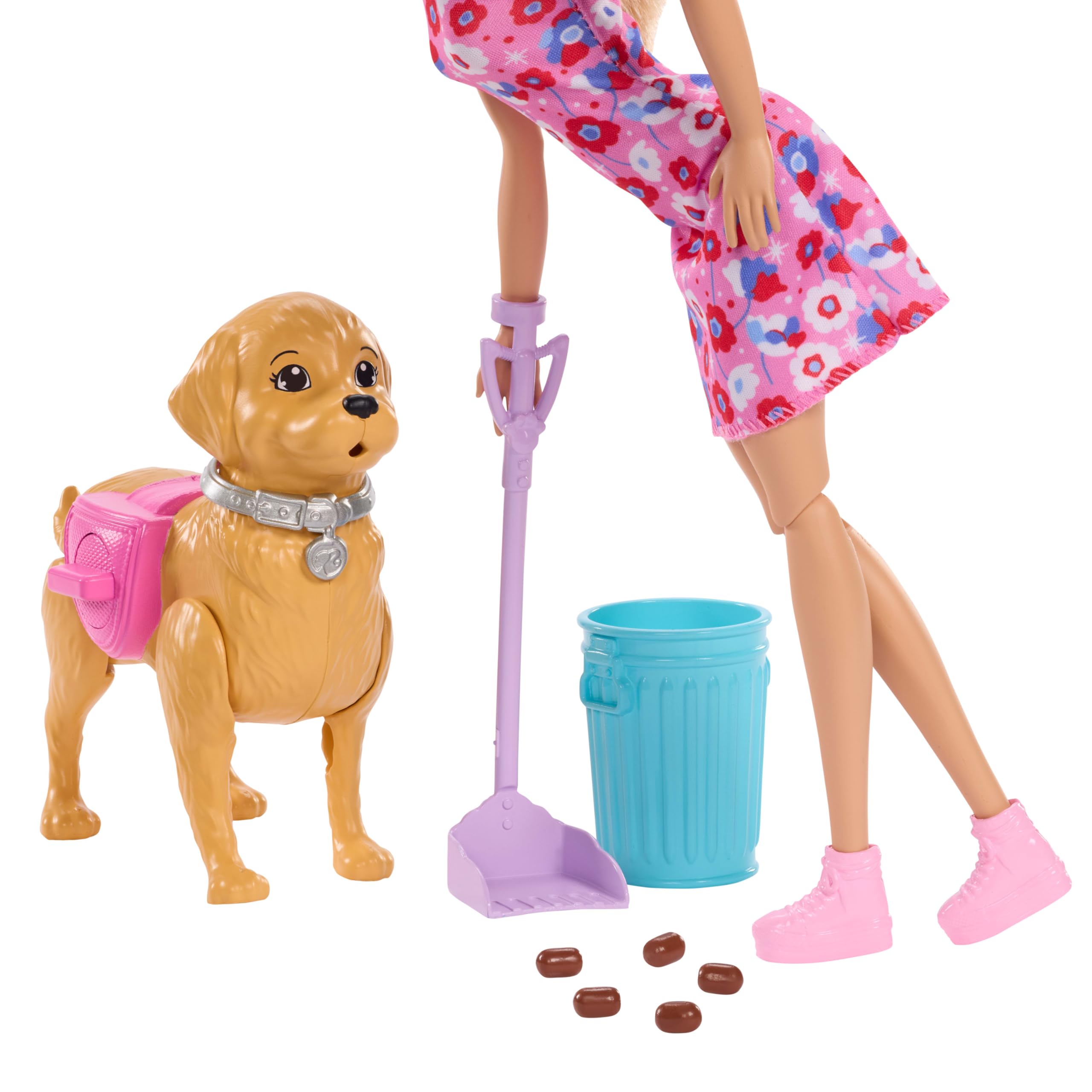 Barbie “Barbie Walk & Potty” Conjunto con Cachorro de Juguete. Incluye un Perrito de Juguete Que Camina y Hace Sus Necesidades, una muñeca Barbie “Malibu”, Pala para Recogida y Accesorios, JJB46 — view 5