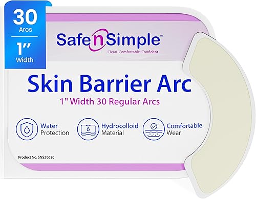 Safe n' Simple - Arco de barrera hidrocoloide para la piel, tiras de barrera para ostomía, 30 unidades, tiras de barrera hidrocoloide para la piel,