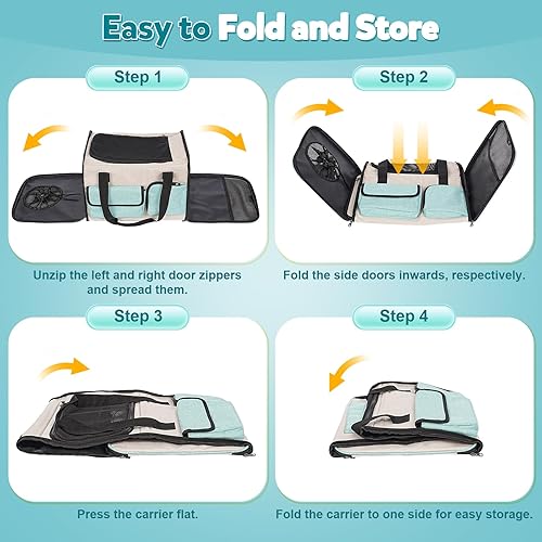 Miniatura 8 de Transportador de gatos suave para aerolíneas aprobado bolsa de viaje para perros pequeños - Transportador de viaje para mascotas para gatos pequeños