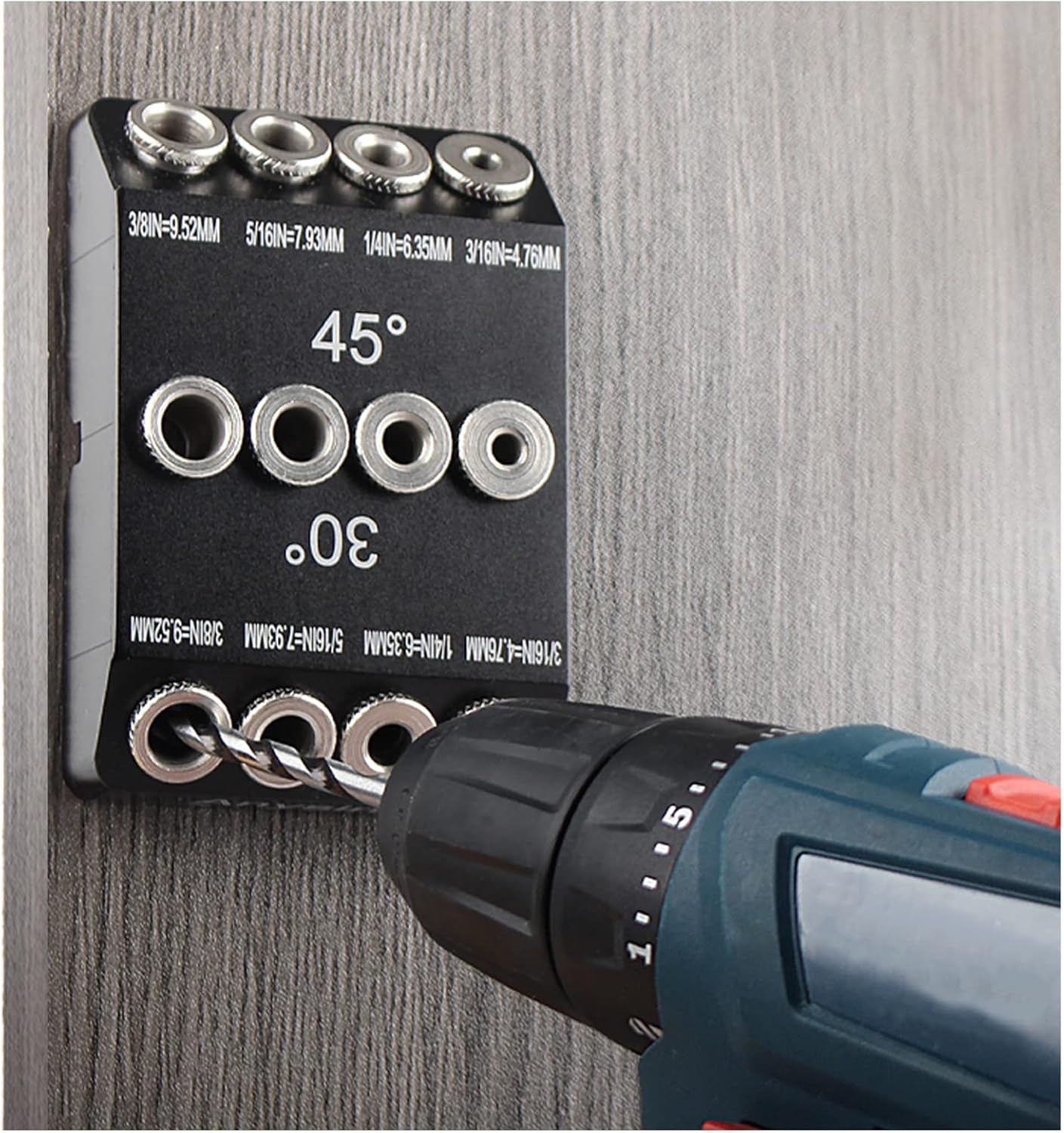 Drill Jig for Angled Holes Portable Aluminum Drill Guide for Straight