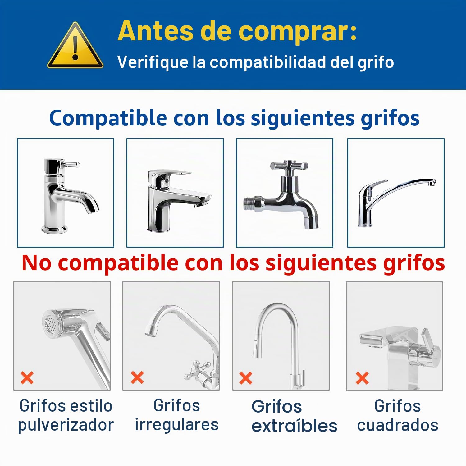 Filtros de agua para grifo, con luz UV e indicador LED, incluye 3 cartucho, Elimina plomo, cloro y metales pesados