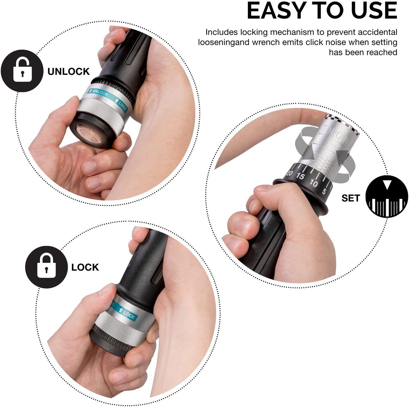 🔥 Flash Sale NEIKO PRO 03709B 1/2” Drive Adjustable Click Torque Wrench | SAE | 50-250 Foot Pound | Chrome Vanadium Steel | 25” Length