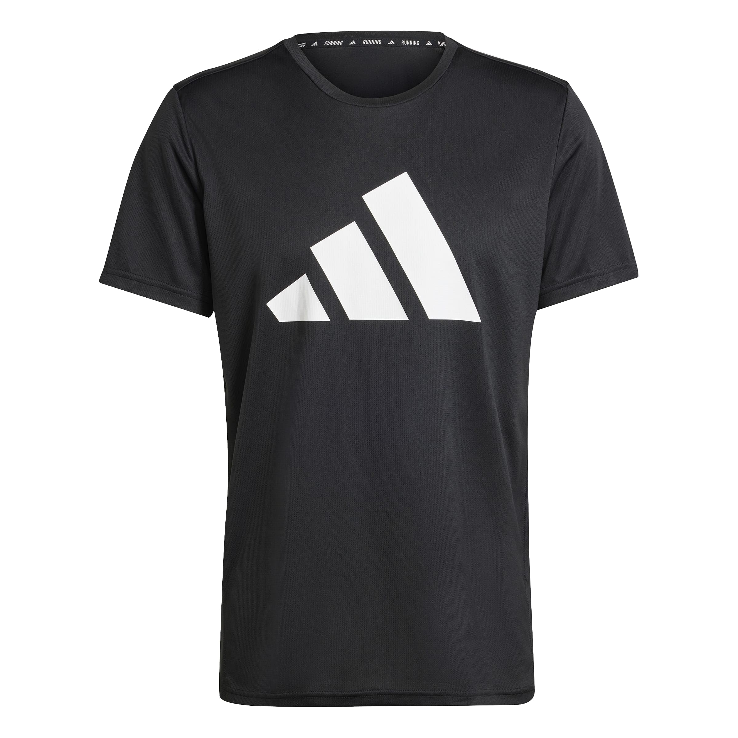 adidas Men's Run It Stripes Tee, Black, M