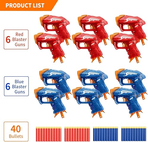 Miniatura 4 de Juego de 12 suministros y recuerdos de pistola de dardos de espuma a granel, para fiesta de guerra de armas Nerf, paquete de mini pistola lanzadora,