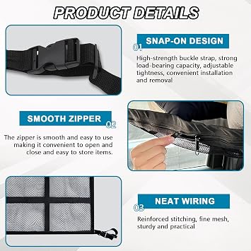 Cargo Net for Van,Double Layer Mesh Car Boot Organiser,Large Capacity Car Roof Storage Nets for Campervans,Adjustable Rooftop Storage Net with Zipper,Foldable Camping Organizer for Cars Trucks SUVs