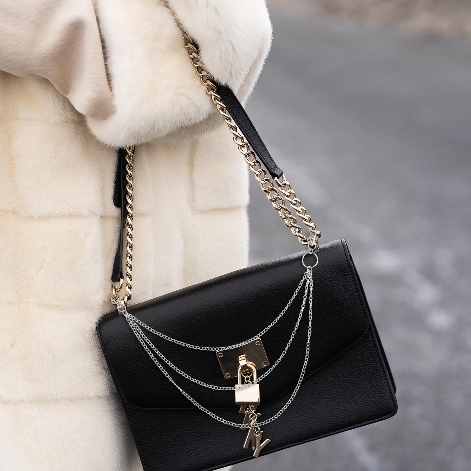 5Pcs Chain Belt for Women Heart Chain Belt Jeans Pants Pocket Waist Punk Pocket Chains Hip Hop Goth Adjustable Body Accessories Formal Wear Dresses Casual Pants Girls Gift (Silver) - Image 4