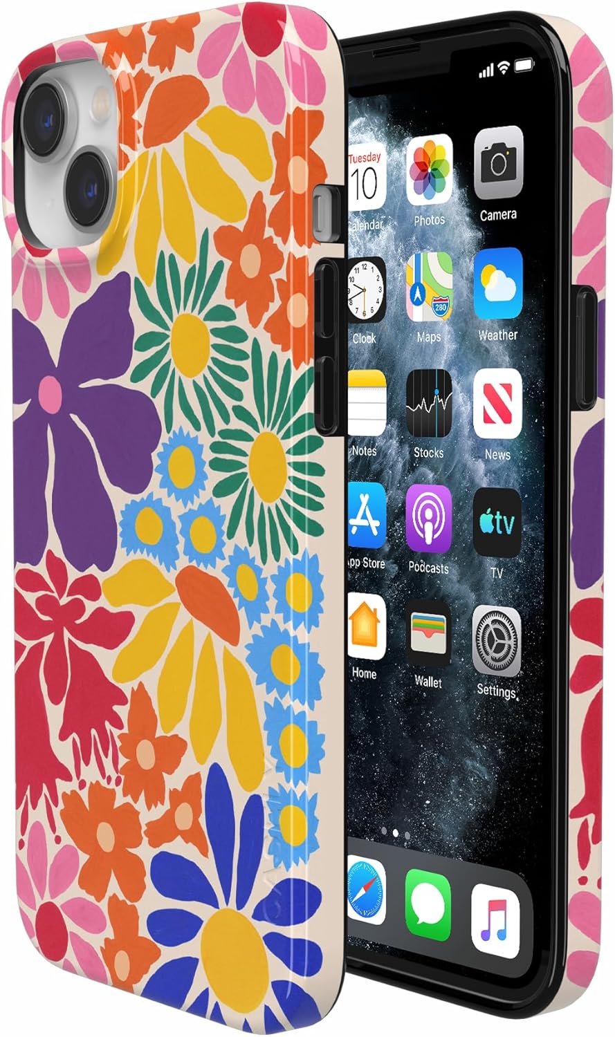Casely iPhone 14 Plus Case | Flower Patch | Multi-Color Floral | Compatible with MagSafe | Classic Ultra Slim Design