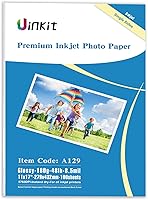Vista 2 de Uinkit 100 hojas de papel fotográfico brillante 11x17 solo lado+100 hojas de laminación 3mil hojas 11.5x17.5inche bolsas de laminación Producto