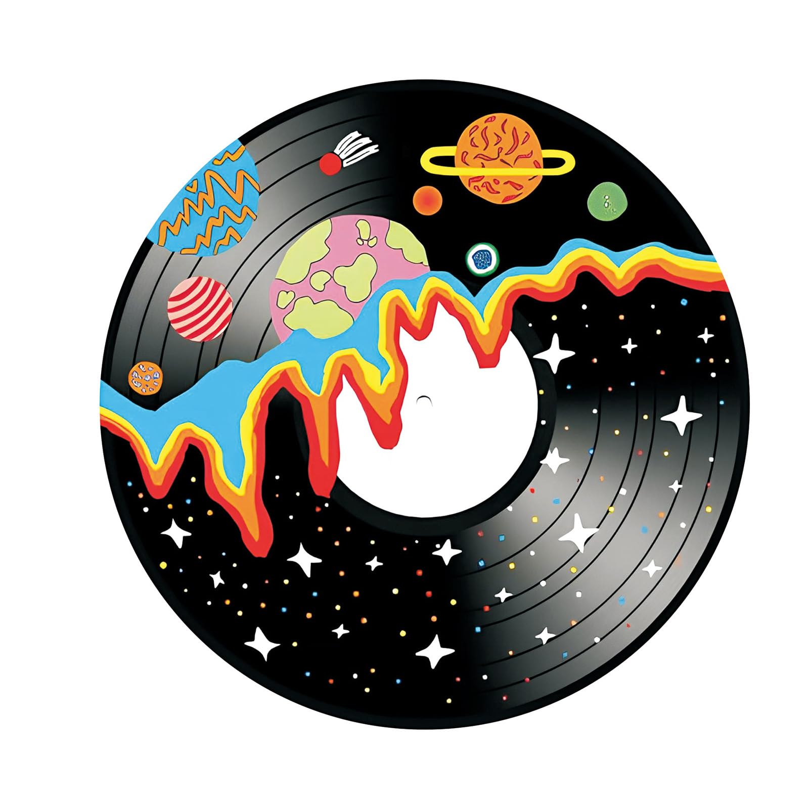Sodeber D Universe Planet Esign Vinyls Recor Wall Hanging Wooden Ecorative Isk For Music Lover Living Room Ecors Wooden Vinyls Isc Wall Hanging