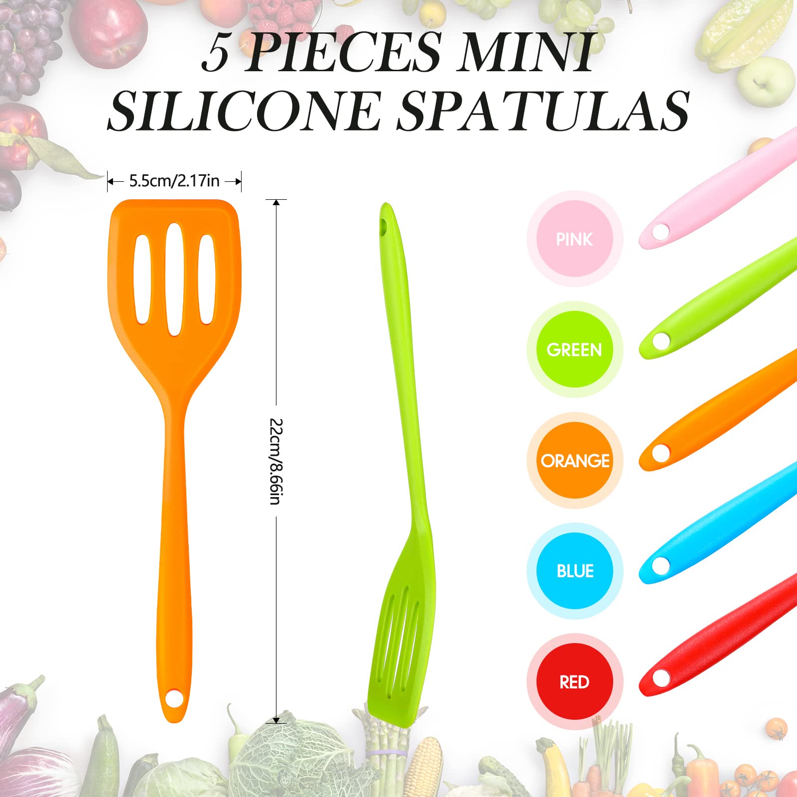 Silicone Spatulas - 5 Pack Colorful Turner -2