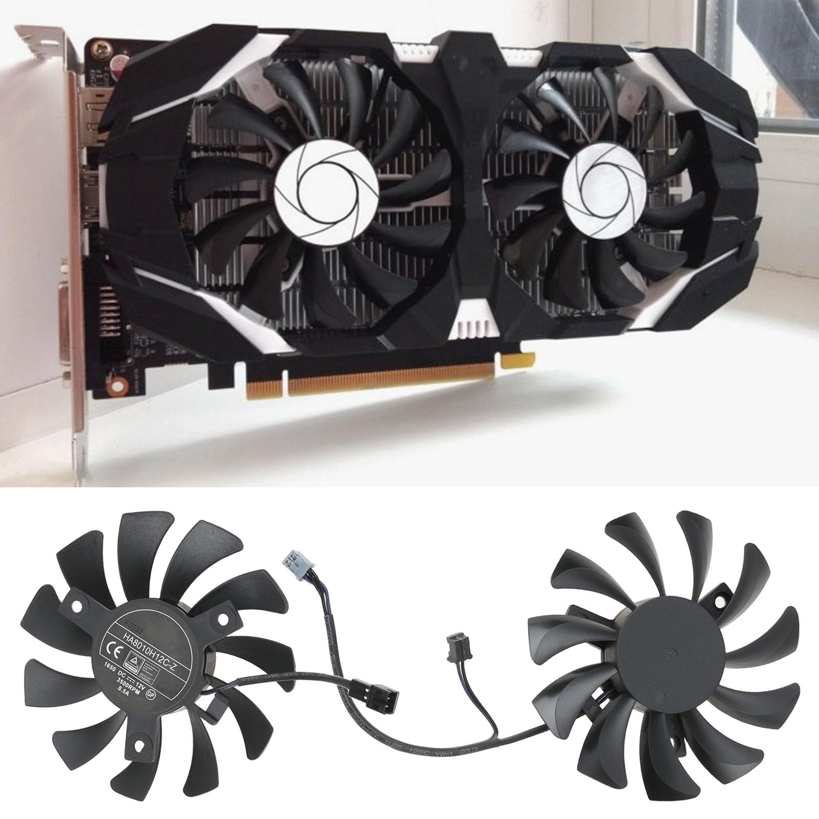 Be In Your Mind Ventola di raffreddamento per scheda video con cuscinetto a 2 pin compatibile Be In Your Mind Ventola di raffreddamento per scheda video con cuscinetto a 2 pin compatibile