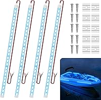 Vista 13 de Tiras de luces LED submarinas para barco marino, 4 piezas de 20 pulgadas, 12V, luces interiores de barco súper brillantes, luces LED marinas