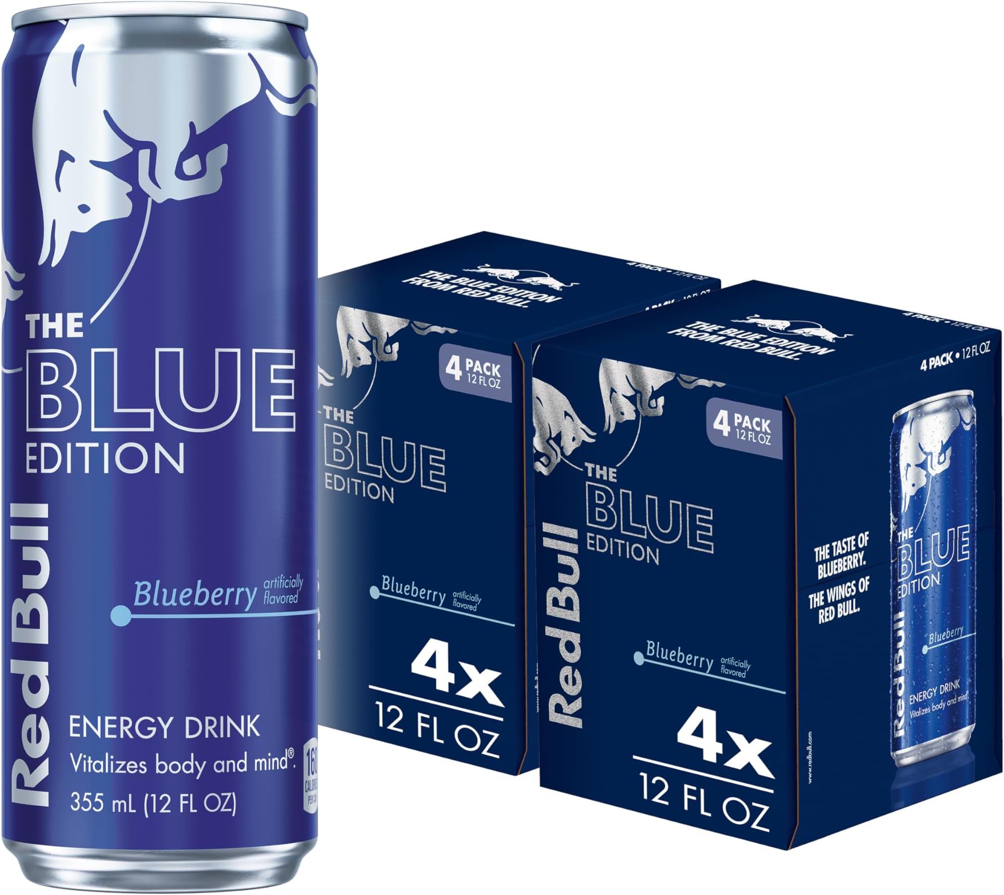 Red Bull Blue Edition Energy Drink, Blueberry, with 114mg Caffeine plus Taurine & B Vitamins, 12 Fl Oz, Pack of 8 Cans