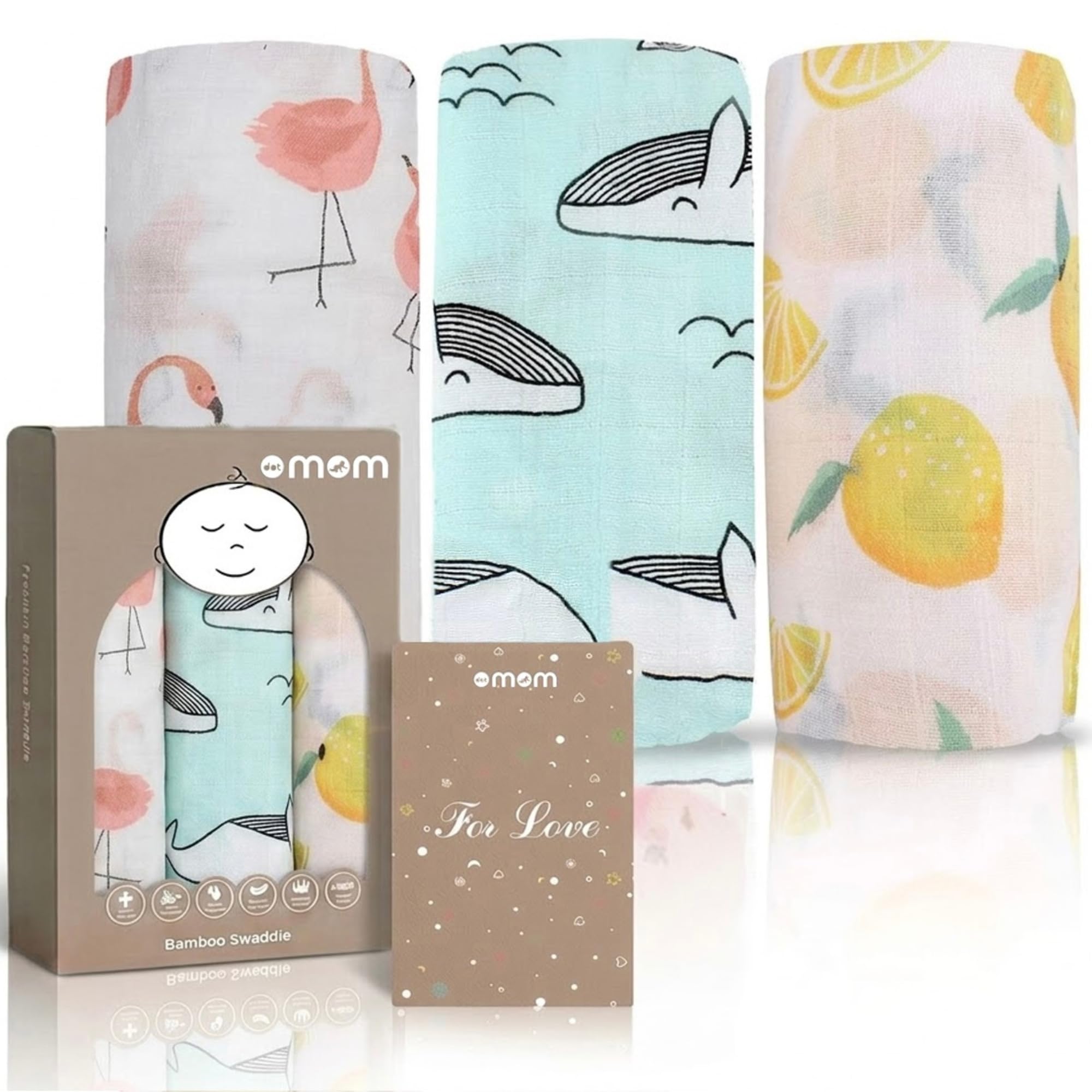 DOTMOM Pure Organic Bamboo Swaddle Wrap Softer Than Cotton Muslin Swaddlers for Newborn Baby Receiving Blanket & Wrappers | Baby Towel Gift Pack for Newborn Babies 120X120 CM, 0-18 Months, Pack of 3-image-45
