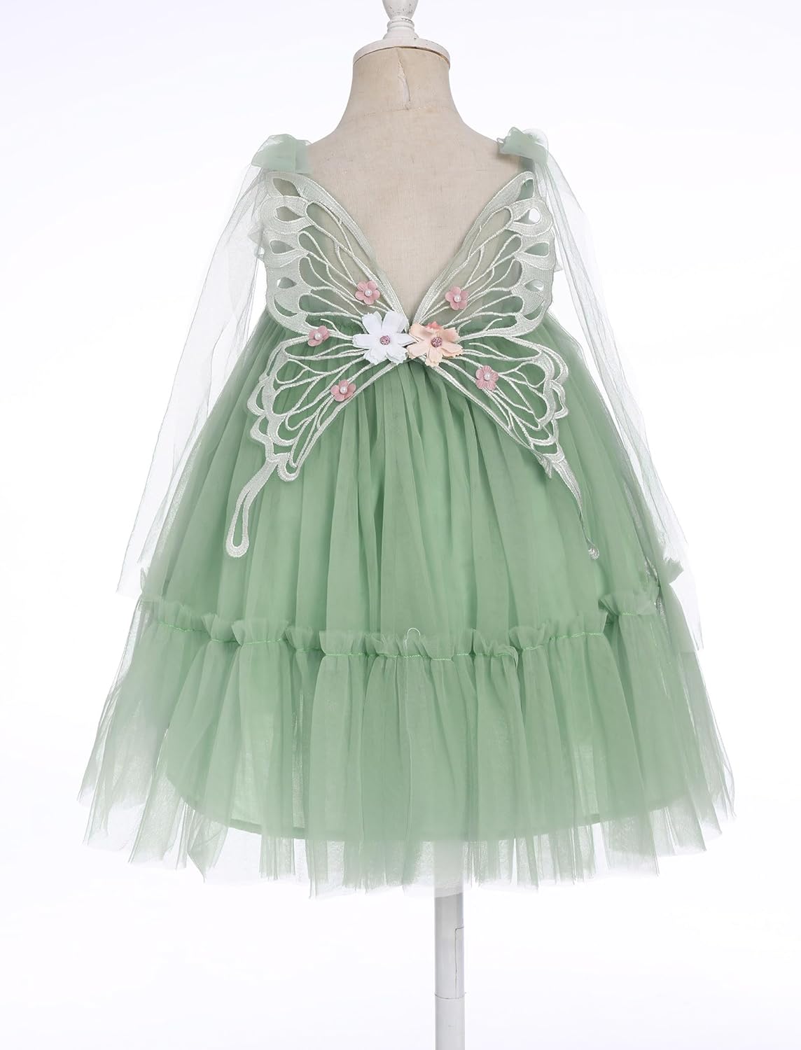 Baby Flower Girl Formal Butterfly Tulle Dress Toddler 1st 2nd 3rd Birthday Cake Smash Outfits Princess Wedding Tutu