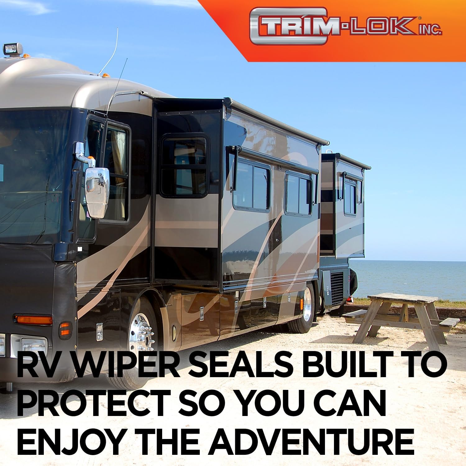 Trim-Lok RV Wiper Seal with 3M Adhesive Tape, Durable Co-Extruded Plastic for RV Slide Outs, Trailers, Doors, Enclosures, Flexible & Easy to Install, Seals Out Dust, Air, Moisture, Made in USA, 25 Ft