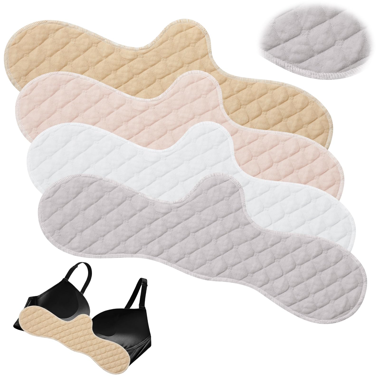 Boyiee 4 Pcs 80% Cotton Bra Liners