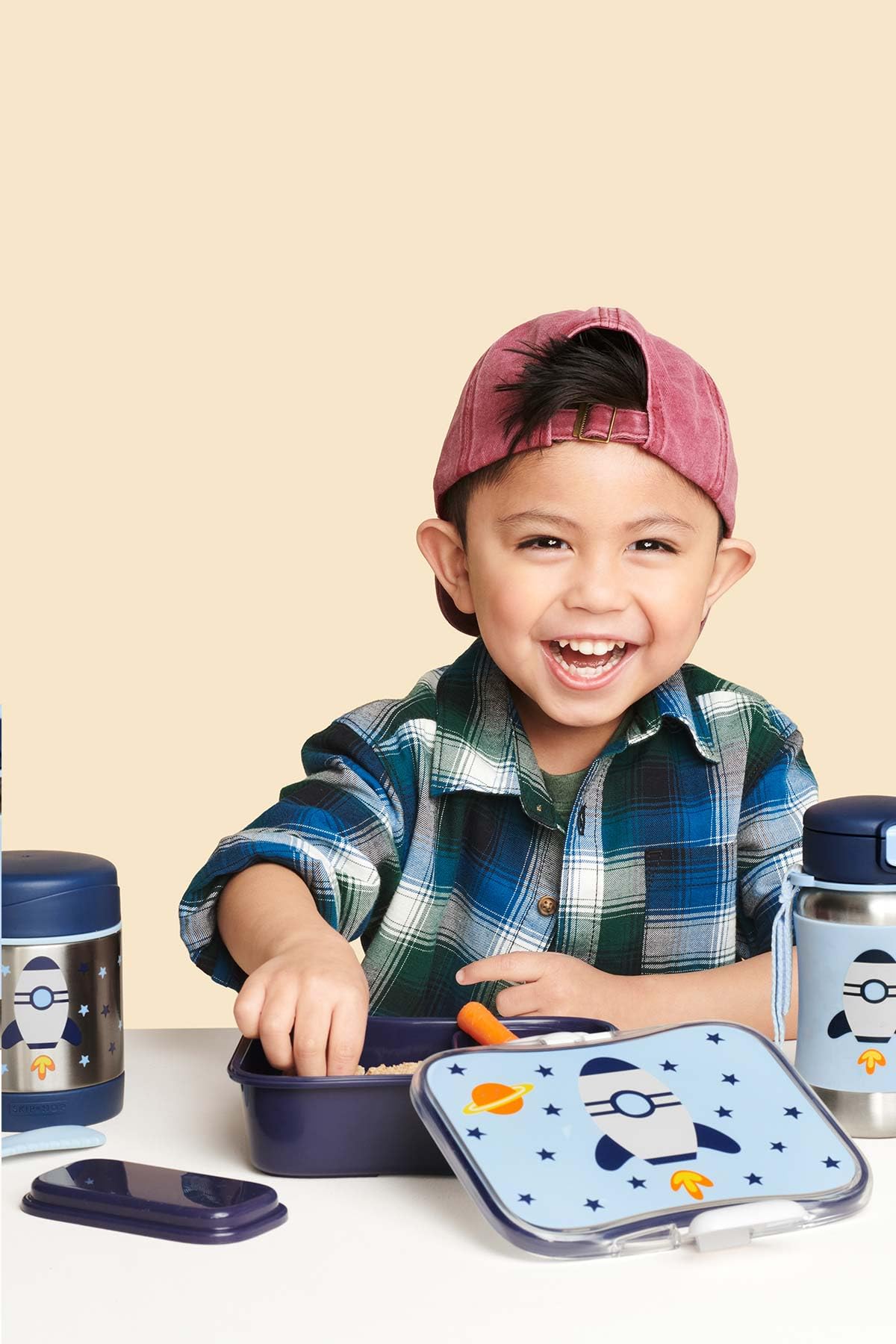 Skip Hop Boite Repas Enfant Fusée 700 ml - Enfants dès 3 Ans - Set 1 Lunch Box Enfant & 1 Boite à Goûter Enfant Pratique, Facile à Ouvrir - Sans BPA, Sans PVC & Sans Phtalates