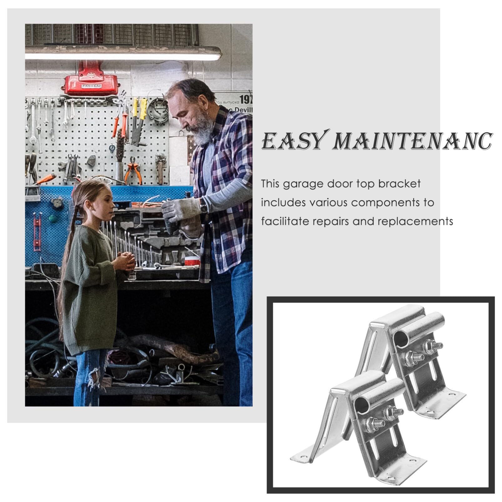 Uonlytech 2 Piezas Soporte Para Puerta De Garaje Partes De La Puerta Del Garaje Soporte De Rodillo Superior Ajustable Acero Galvanizado Paquete Rueda De Desplazamiento