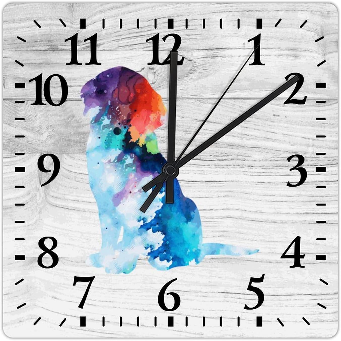 Golden Retriever Wall Clock Dog Mom Gift Wooden Wall Clocks Battery Operated 15 Inch Non-Ticking Retro Cabin Wall Decor for Kitchen Bedroom Living Room Office