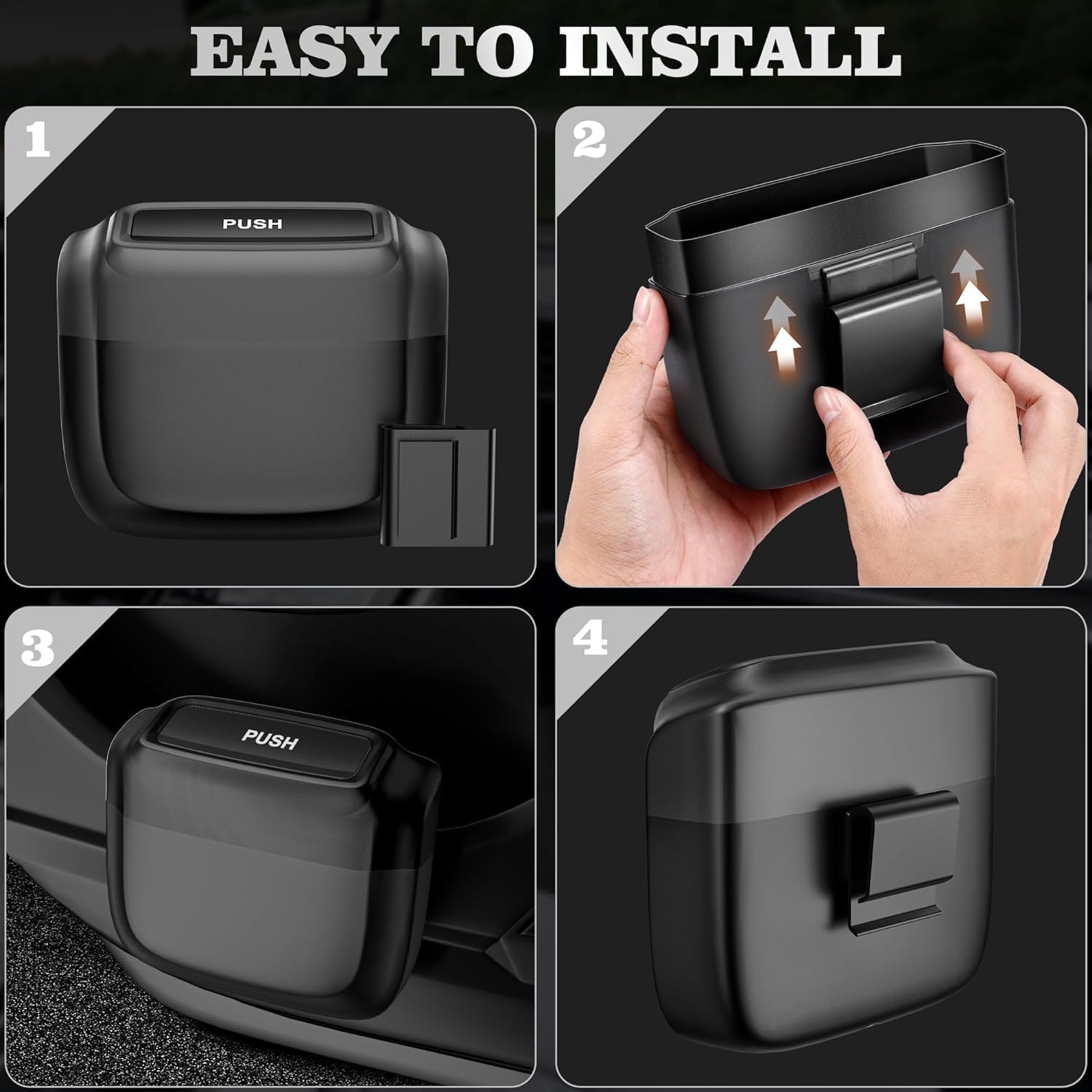 Einesin Upgraded Pattumiera Per Auto a prova di perdita, Aggiornato Sacco per Rifiuti integrato incorporato, Più Comodo, Accessori Auto cestino per auto(2 rotoli di sacchetti per la spazzatura)