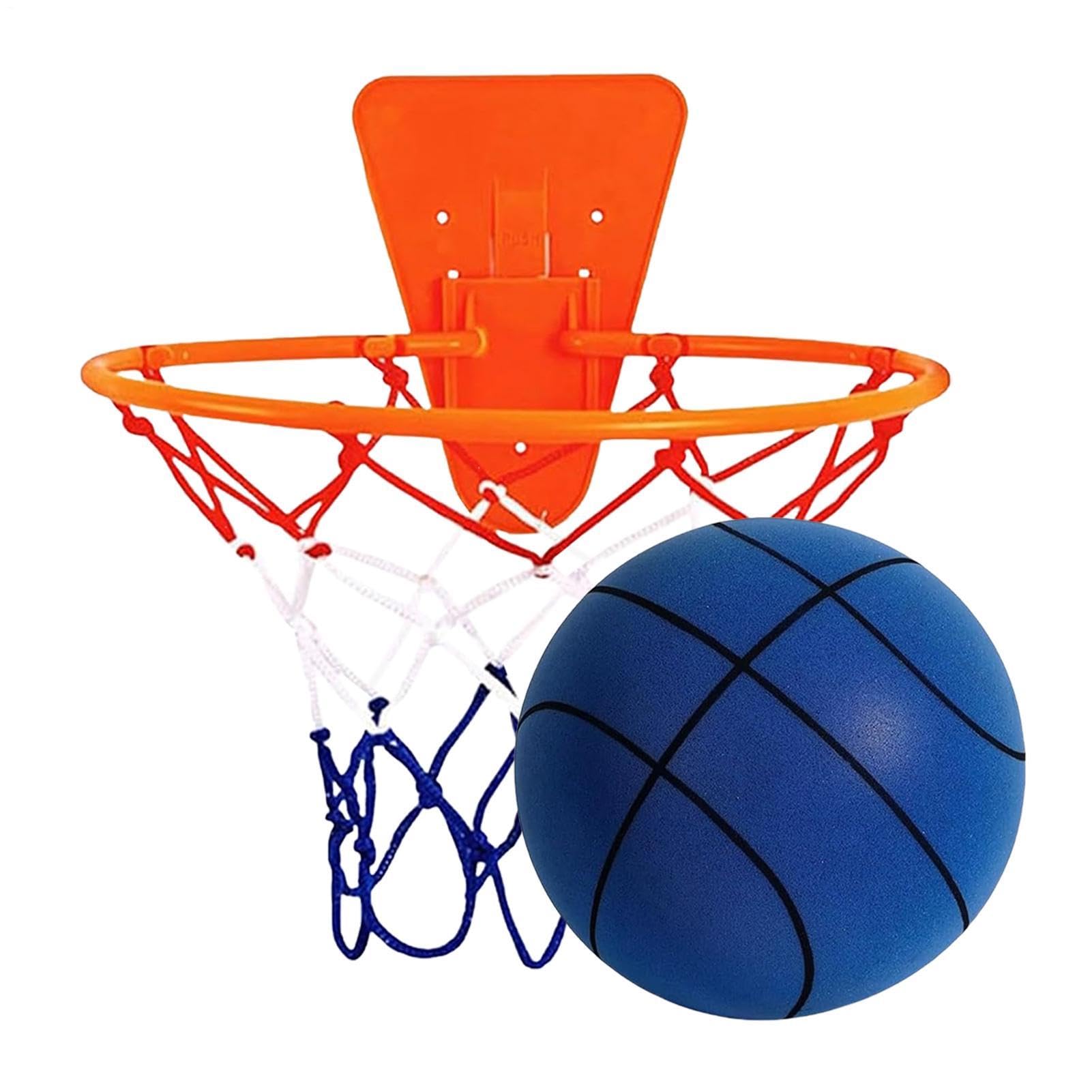 Silent Basketball And Hoop Set, Indoor Basketball Hoop With Soft Silent Ball, Wall Mounted Adjustable Goal Indoor, Easy Mount Hope for Kids Adults Home Gym Apartment Door or Wall Mounted