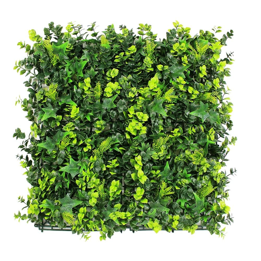 Jardín Vertical Artificial Parana para Exterior e Interior | Pack de 8 Paneles 50x50 cm (2m²) | Plantas Decorativas para Pared Hogar | Protección UV | Diseño Moderno | Muro de Hiedra