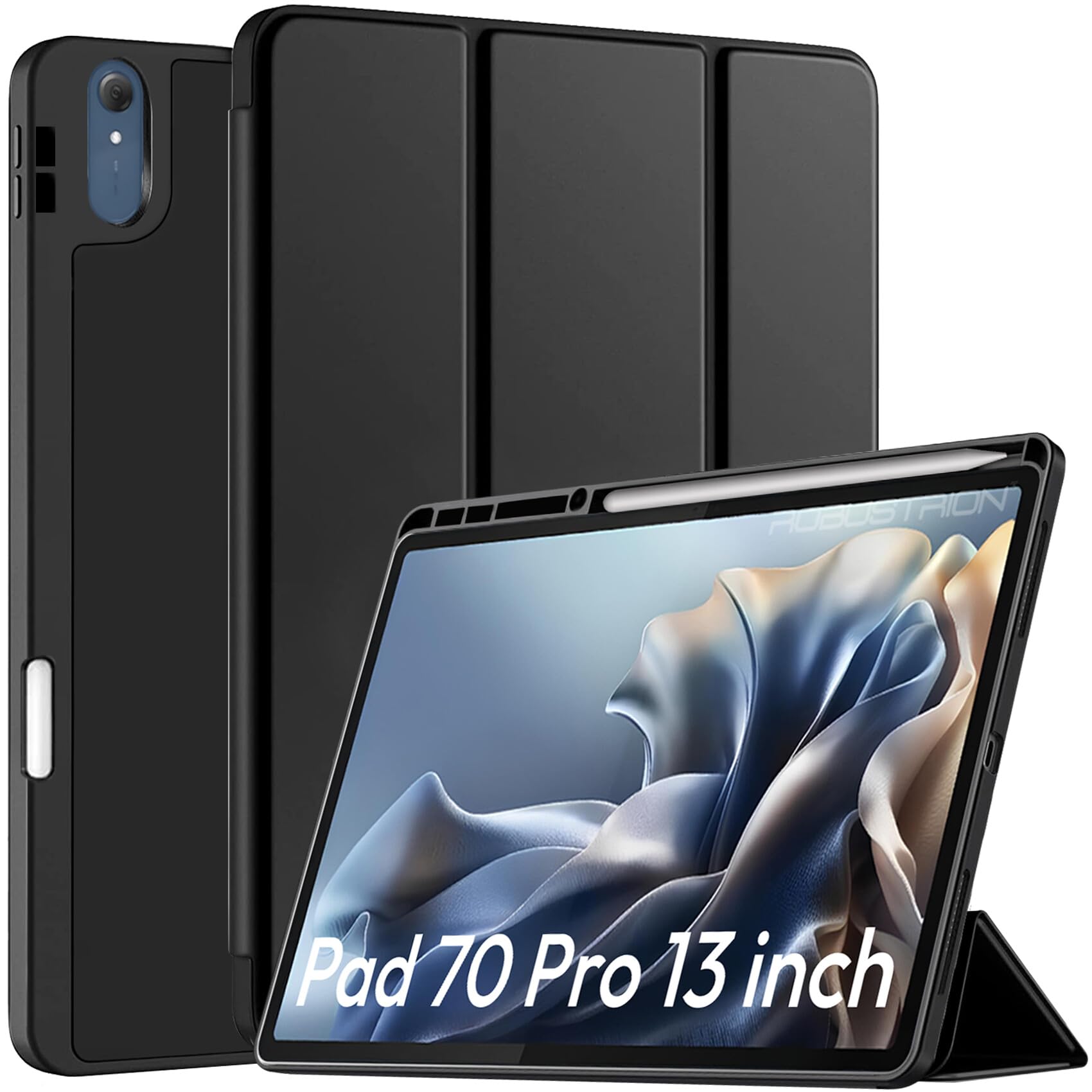 Robustrion Case for Moto Pad 70 Pro 13 inch Cover Case with [Pencil Holder] [Soft Flexible Case] for Motorola Pad 70 Pro 13 inch Cover Case [Auto Sleep Wake Support] - Black-picture-11