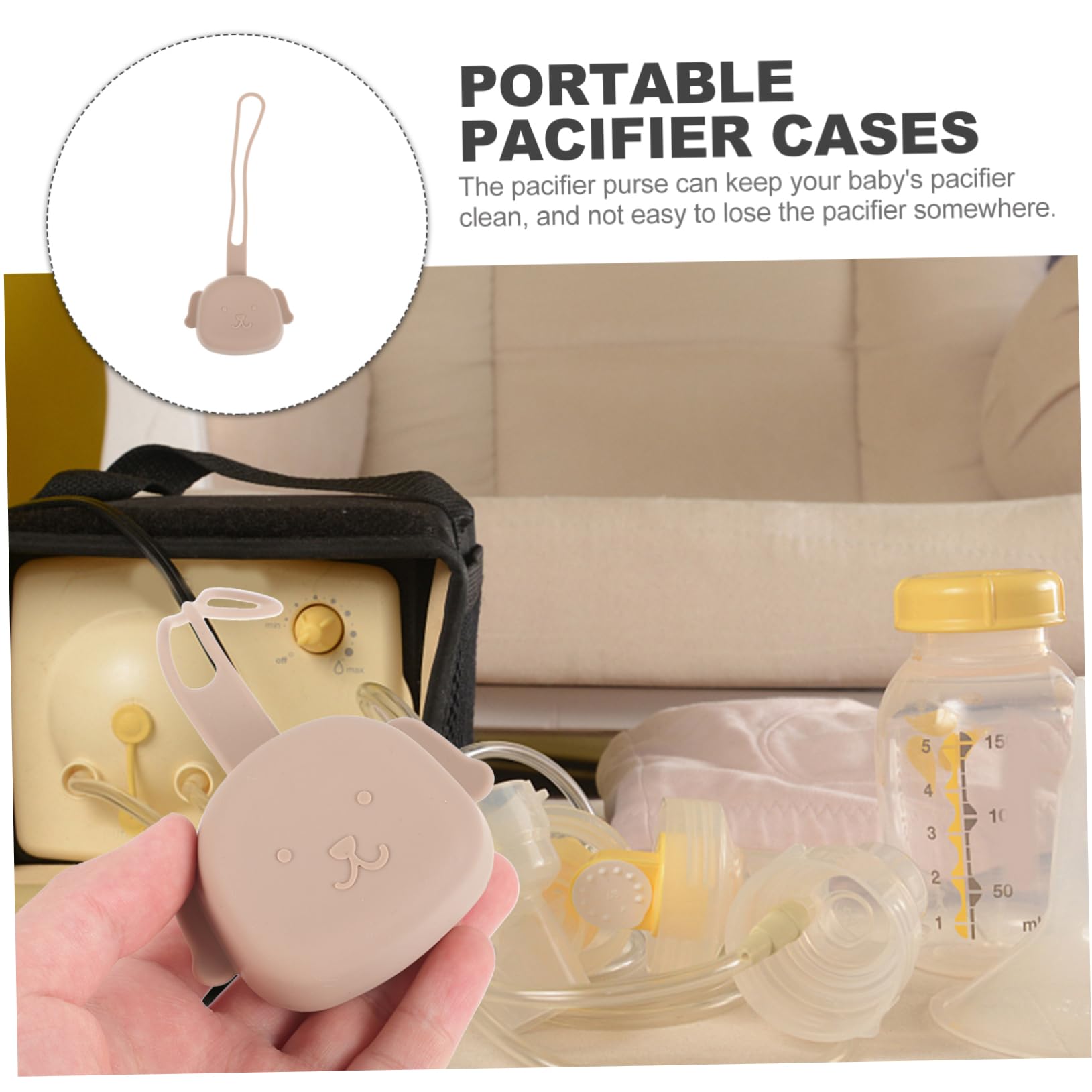BESPORTBLE 5piezas Organizador De Chupetes De Silicona De Alimenticio Bolsa De Almacenamiento Para Chupetes Accesorio Para Carrito De Diseño De Dibujos Animados Fácil De Usar y Limpiar