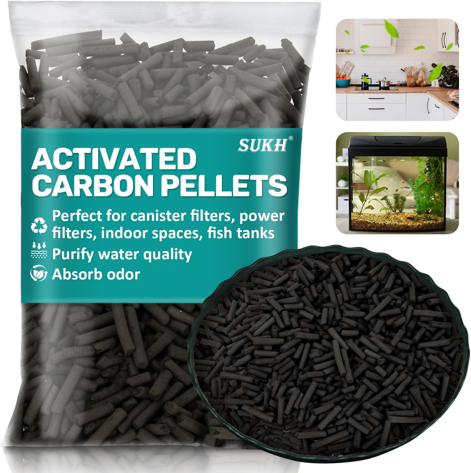 310g Acid Free Activated Carbon Pellets - Activated Charcoal Bulk Activated Carbon Aquarium Charcoal Pellets Activated Charcoal Filter Carbon Aquarium Filter for Waterbox Aquariums Pond Fish Tank