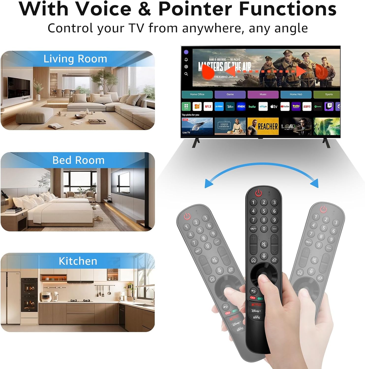 Reemplazo de voz para control remoto de Samsung Smart TV, nuevo y mejorado BN59-1266A para control remoto Samsung, para televisores Samsung con función de voz.
- imagen 5