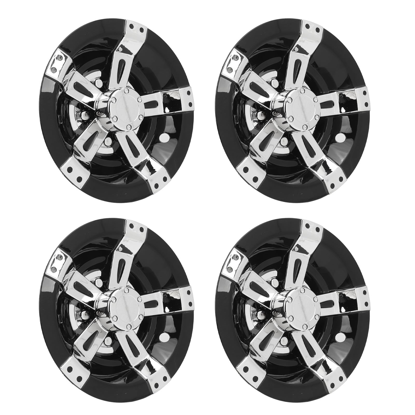 Greensen Lot de 4 Cache-moyeux de Roue de Chariot pour Pneus de 10 Pouces, Ajustement Universel pour Voiture EZGO avec Installation par Pression, Noir