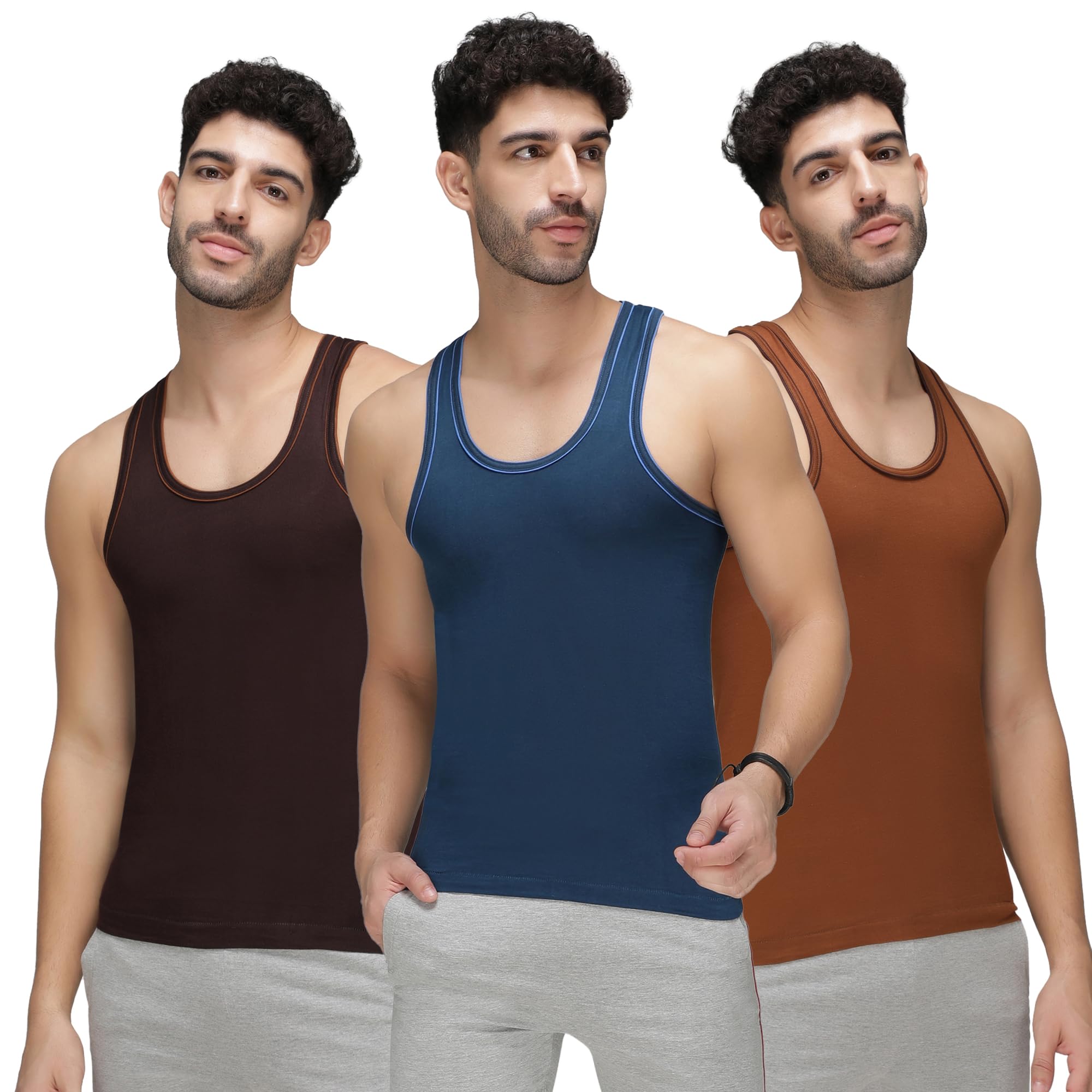 Mens Vest Multicolour Combo Pack of 3
